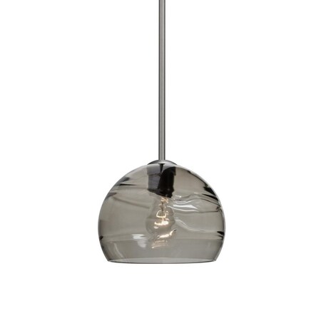 Besa Lighting Besa Spirit 8 Pendant, Smoke, Satin Nickel Finish, 1x60W Medium Base 1TT-SPIR8SM-SN